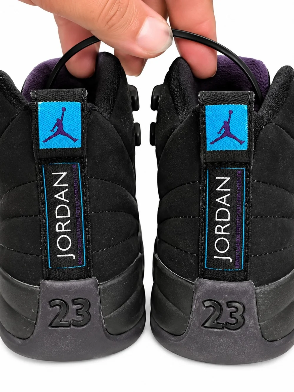 Jordan Kids Black with Purple Accents Sneakers